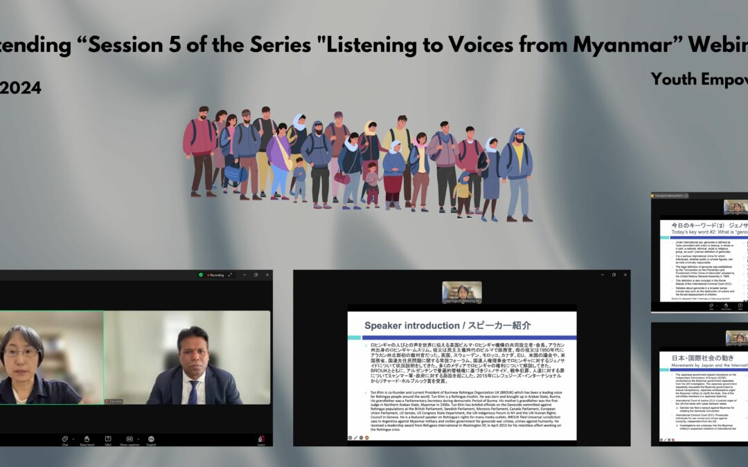 Attending “ Session 5 of the Series “Listening to Voices from Myanmar” Webinar